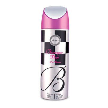 Armaf Baroque Pink Deodorant Spray 200ml long lasting women's fragrance with mandarin peach magnolia melon and elegant floral fruity scent