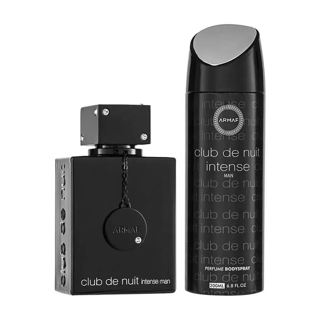 Armaf Club de Nuit Intense Man 2 piece gift set for men with lemon pineapple bergamot black currant birch jasmine and ambergris notes