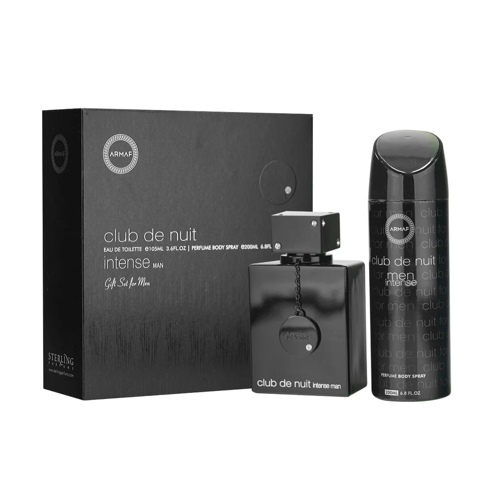 Armaf Club de Nuit Intense Man Gift Set 2 pieces for men with fresh citrus smoky woody fragrance and long lasting masculine scent