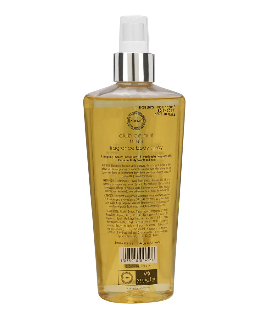 Armaf Club de Nuit Men body mist 250ml fresh woody fragrance for men ideal for daily use
