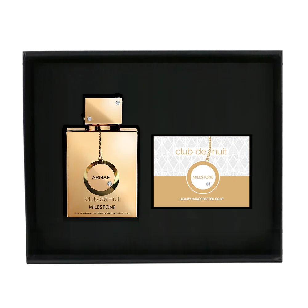 Armaf Club De Nuit Milestone Eau De Parfum and handcrafted luxury soap duo set premium fragrance gift