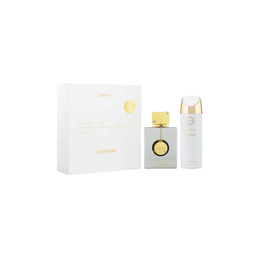 Armaf Club de Nuit White Imperiale Gift Set 2 pieces for women includes eau de parfum and body spray with floral fruity musky scent