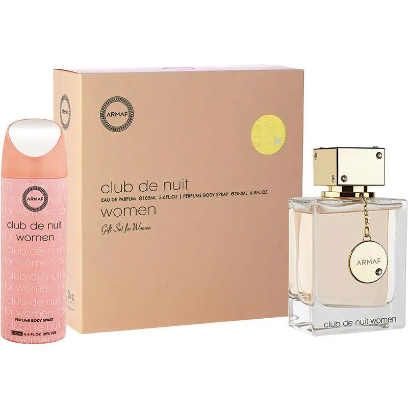 Armaf Club de Nuit Woman 2 piece gift set for women with orange bergamot grapefruit peach rose jasmine litchi and musk notes