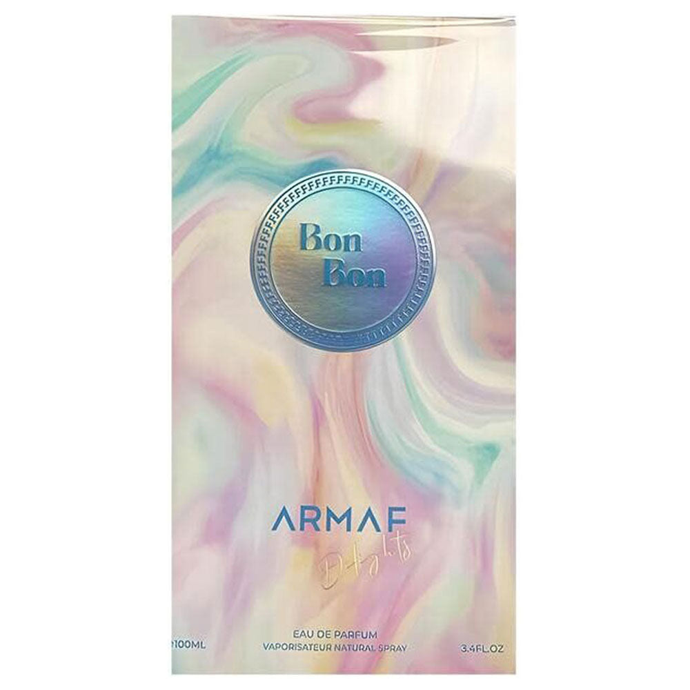 Armaf Delights Bon Bon Pour Femme 100ml premium women's perfume with fruity floral fragrance and gourmand vanilla sandalwood musk aroma