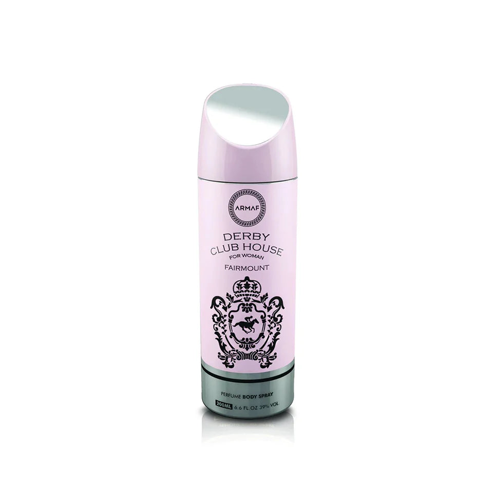 Armaf Derby Club House Fairmount Woman Deodorant Body Spray 200ml for women with bergamot pineapple jasmine red apple and a fresh elegant everyday scent