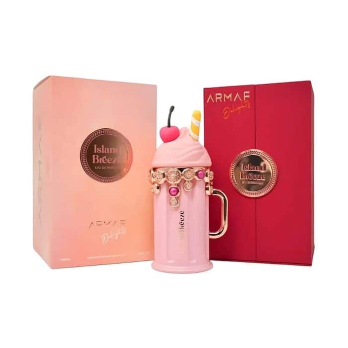 Armaf Island Breeze Eau De Parfum 100ml feminine tropical fragrance for women with juicy fruity sweetness soft rose and clean white musk scent