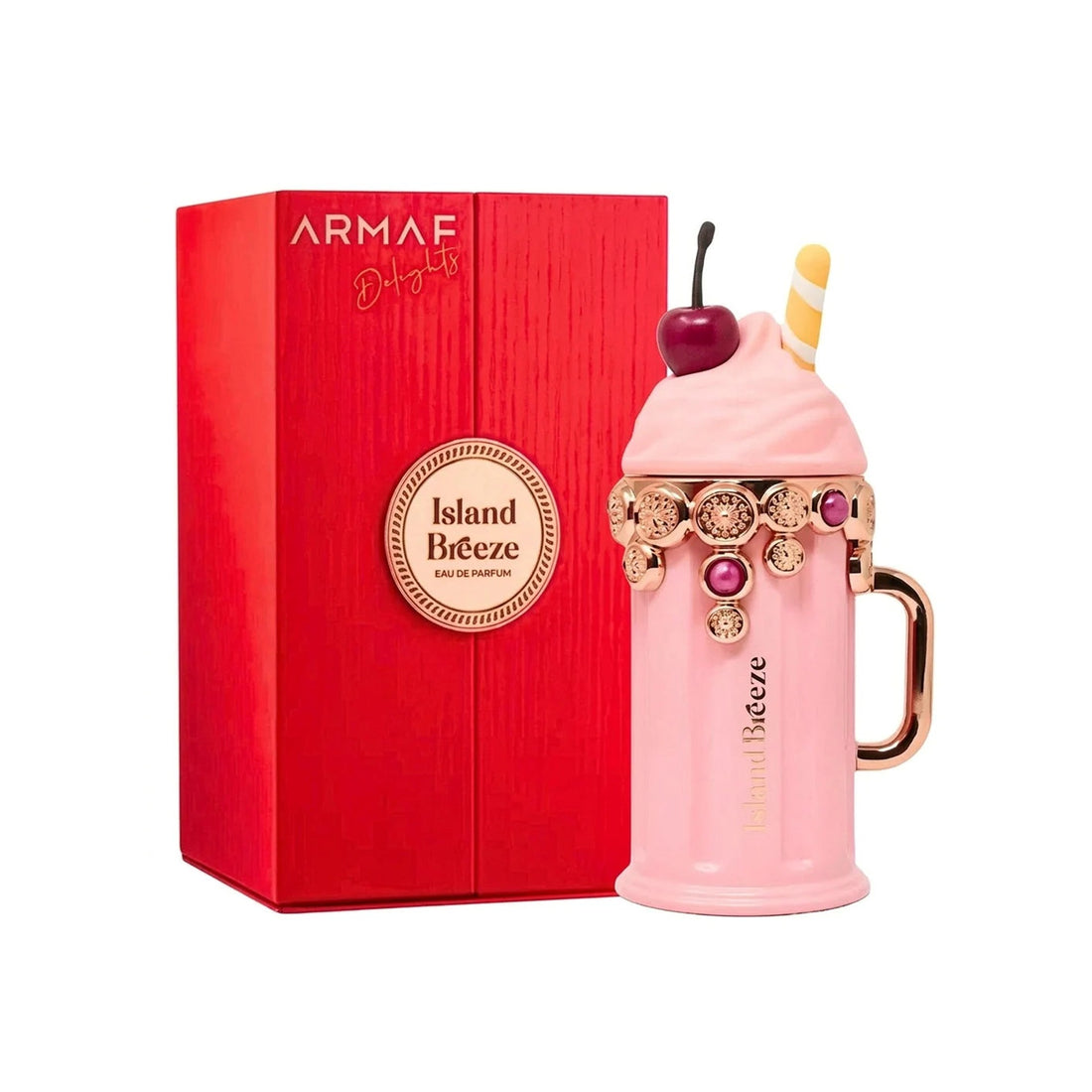 Armaf Island Breeze Eau De Parfum 100ml women's fragrance with pink peach bergamot wild berries rose davana vanilla white musk amber and powdery floral notes