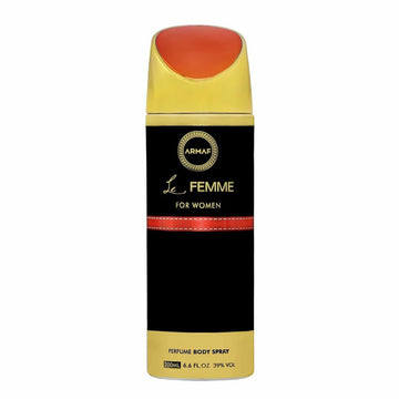 Armaf Le Femme Deodorant Spray 200ml long lasting women's fragrance with plum orange gardenia bergamot and elegant floral fruity scent