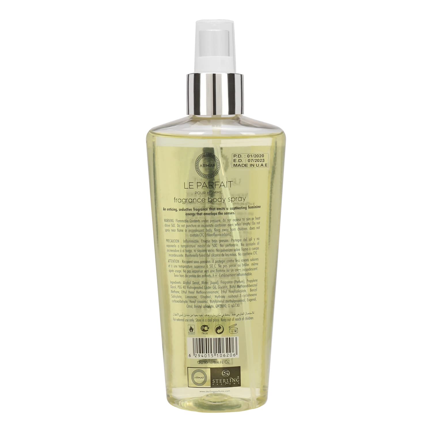 Armaf Le Parfait Men body mist 250ml fresh woody fragrance for men ideal for daily use