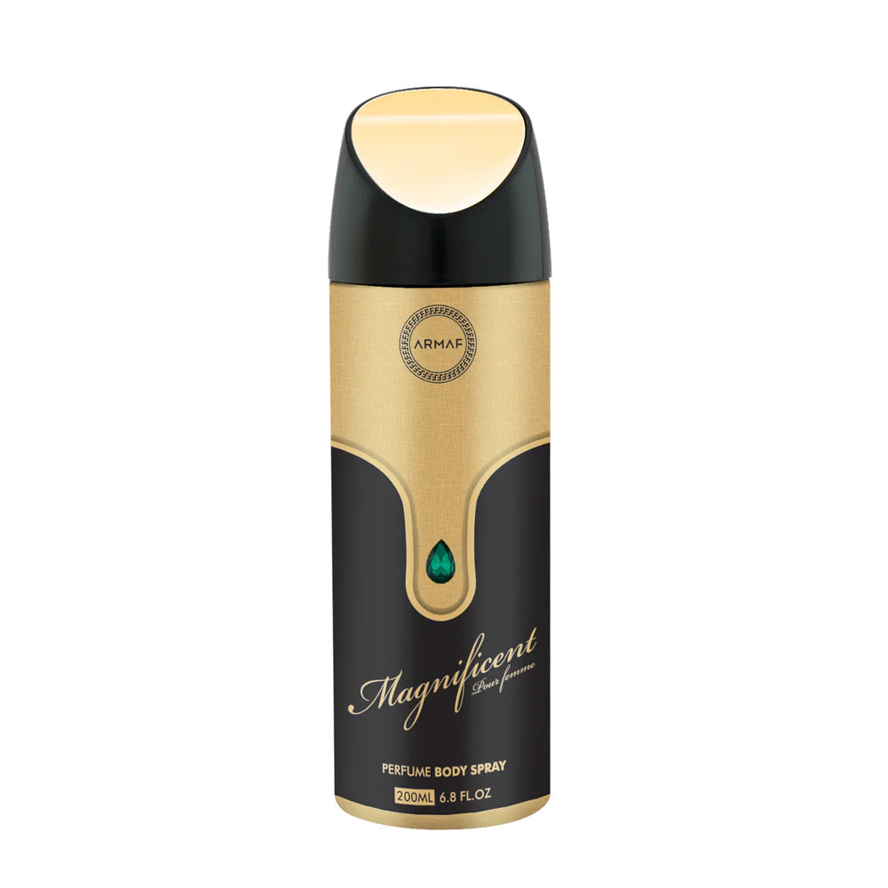 Armaf Magnificent Pour Femme Deodorant Spray 200ml long lasting women's fragrance with raspberry black currant pink pepper and elegant fruity floral scent