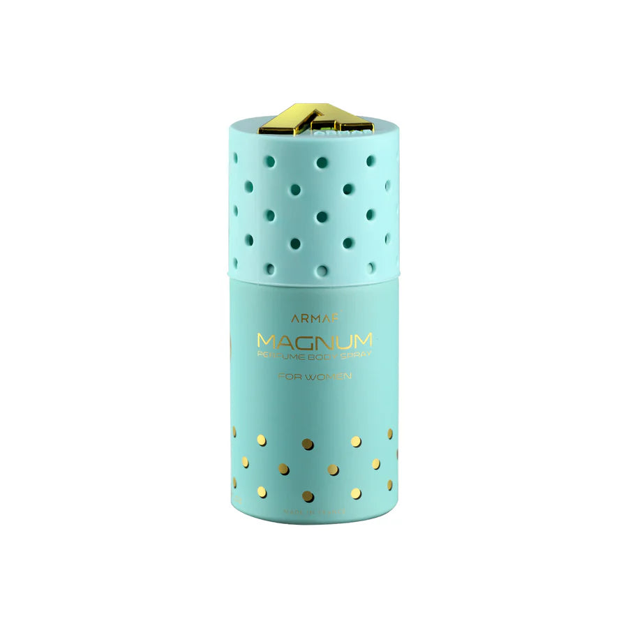 Armaf Magnum A9 Turquoise Green Edition Perfume Body Spray 250ml long lasting women's fragrance with fresh floral fruity notes and elegant feminine everyday scent