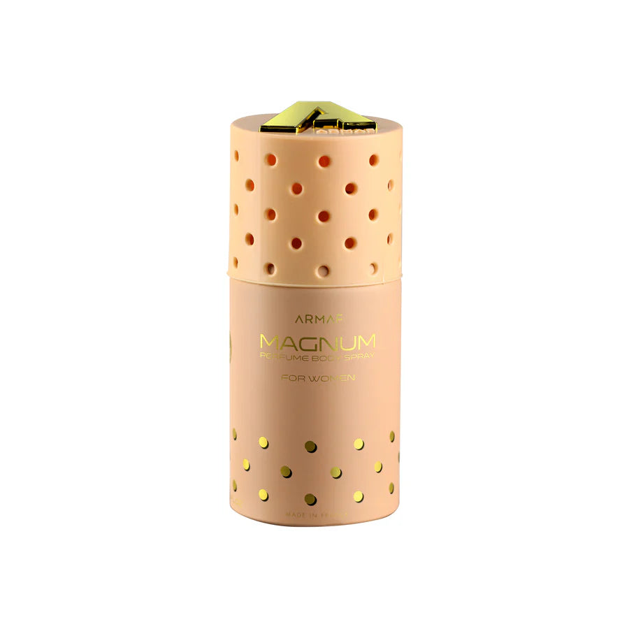 Armaf Magnum Peach A8 Body Spray 250ml for women with soft floral fruity accords and a graceful elegant daily scent