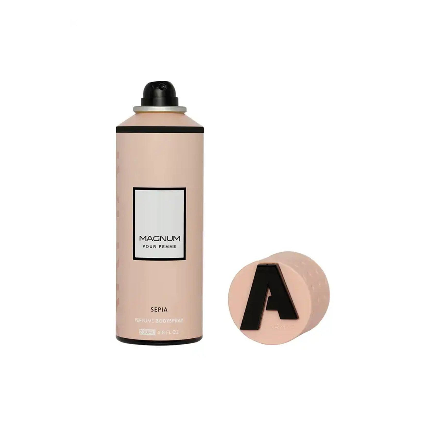 Armaf Magnum Pour Femme Sepia Deodorant Body Spray 200ml for women with soft fresh floral accords and a graceful elegant daily scent