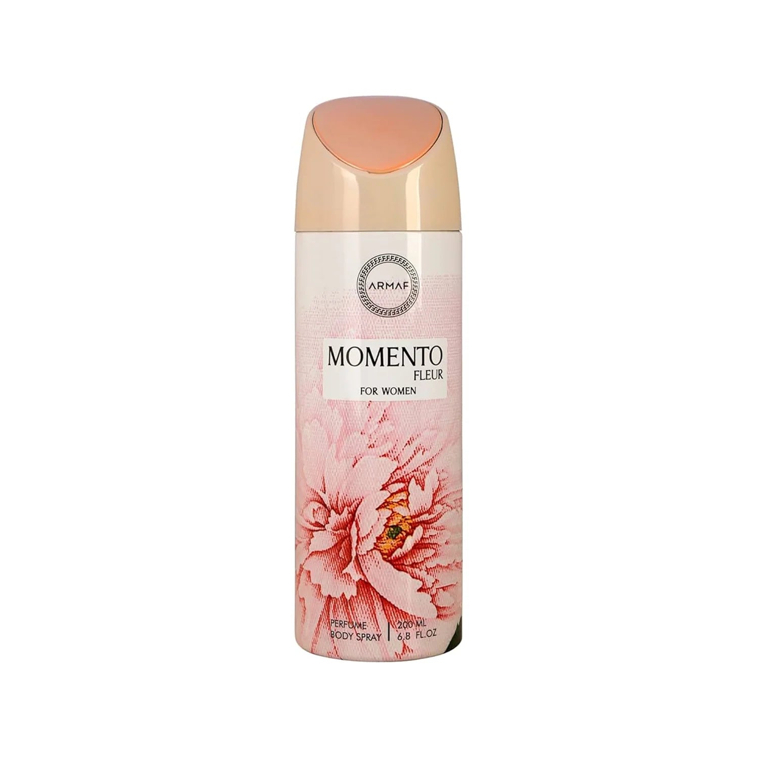 Armaf Momento Fleur Deodorant Spray 200ml long lasting women's fragrance with mandarin peach melon magnolia and elegant floral musky scent