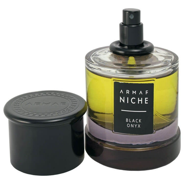 Armaf Niche Black Onyx 90ml long lasting unisex perfume with cardamom cinnamon myrrh oud rose patchouli and amber notes