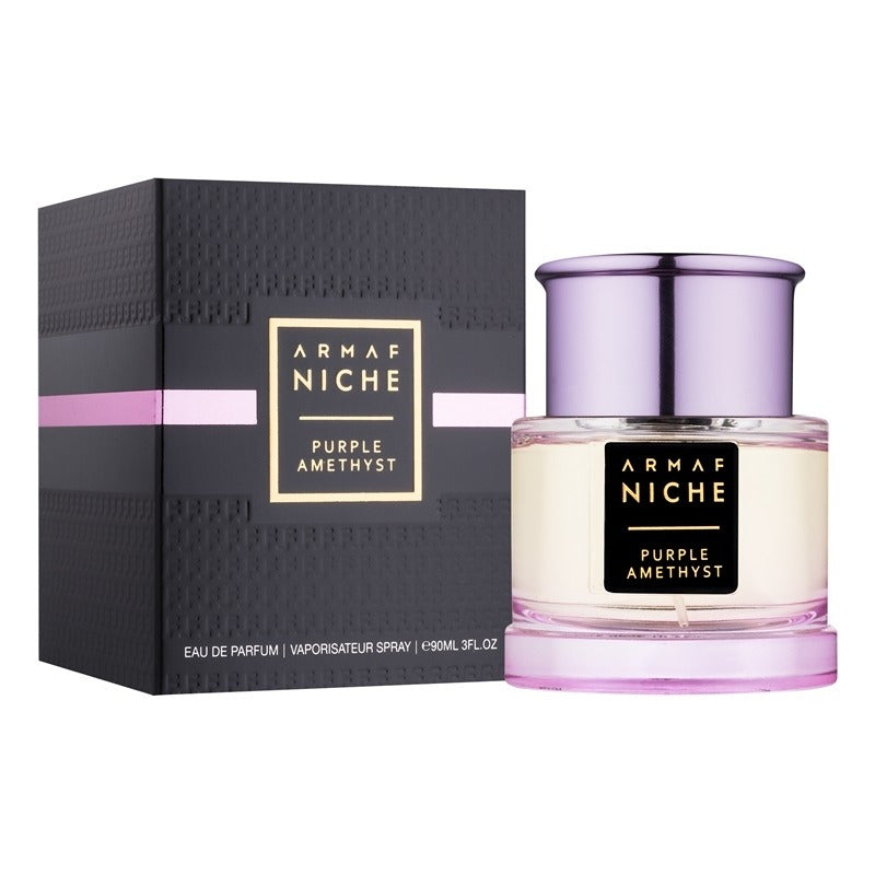 Armaf Niche Purple Amethyst 90ml women's fragrance with litchi lemon rose magnolia iris orange blossom and warm amber musk patchouli base