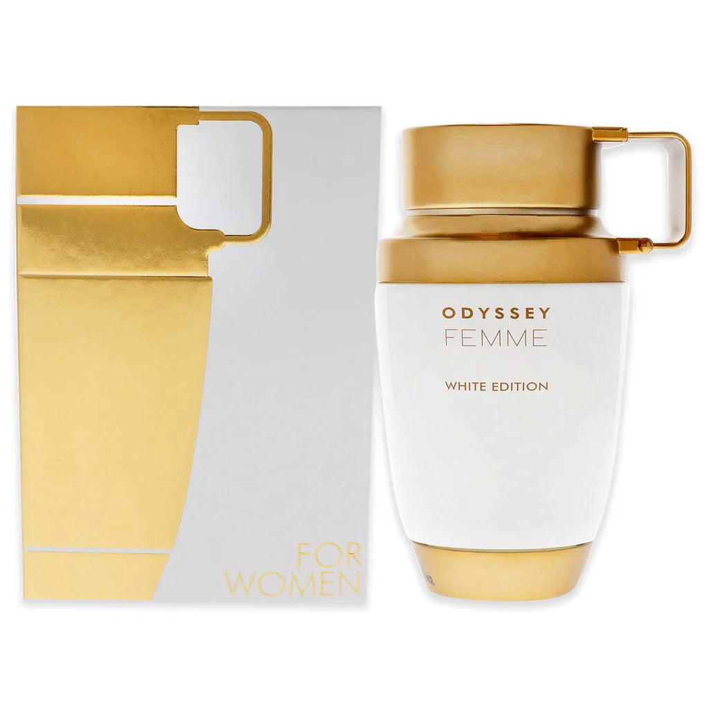 Armaf Odyssey Femme White Edition EDP 100ml elegant women's floral fragrance with white flowers creamy sweetness and a soft woody scent