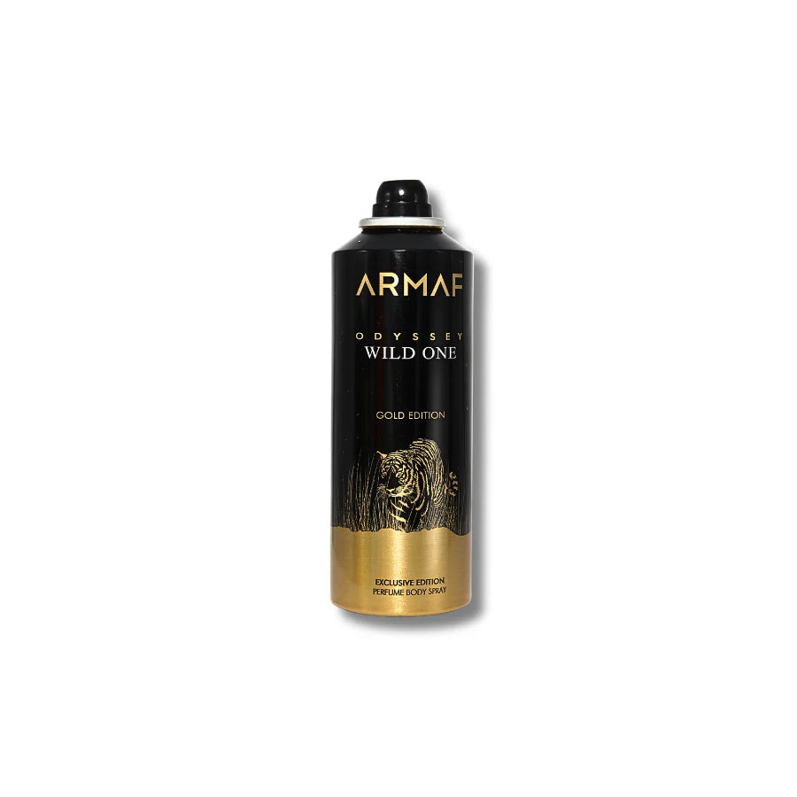 Armaf Odyssey Wild One Gold Edition body spray 200ml woody spicy fragrance for men with masculine scent