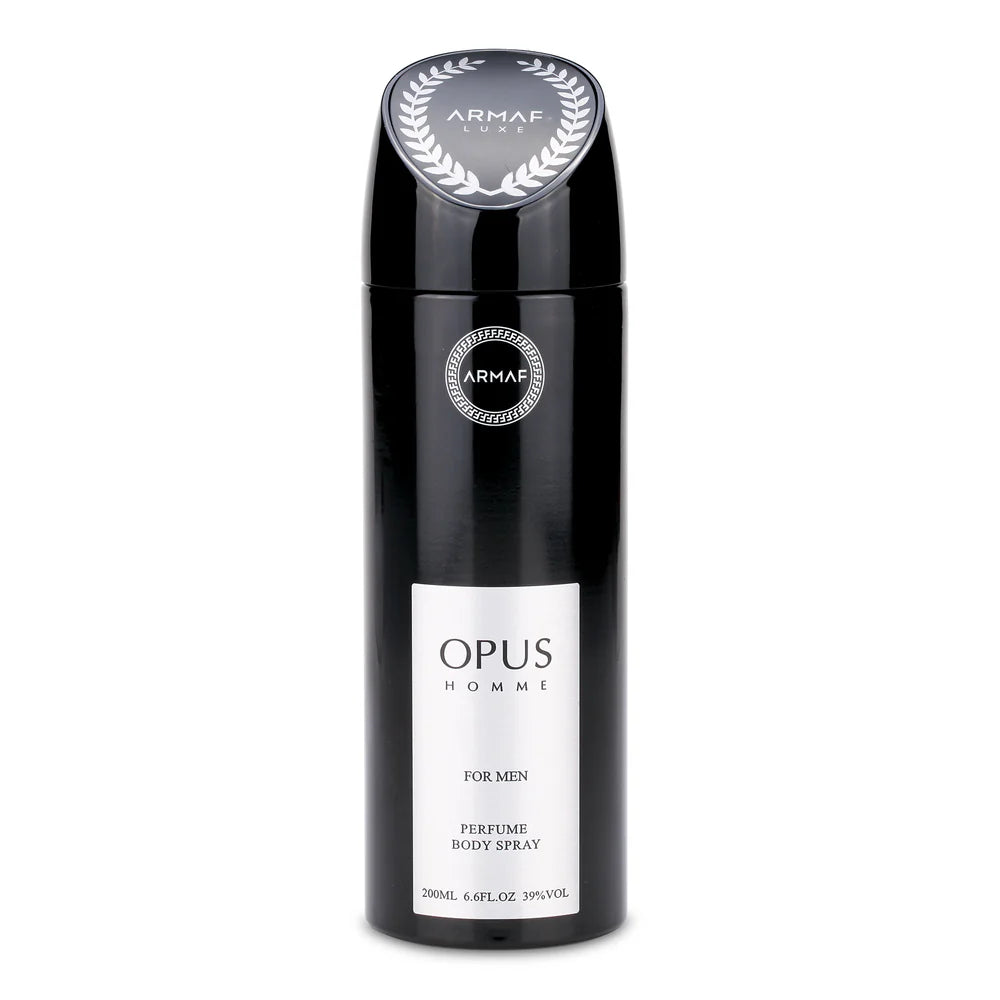 Armaf Opus Homme deodorant spray 200ml long lasting body spray for men with fresh scent