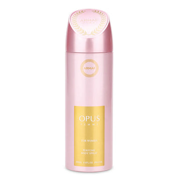 Armaf Opus Woman Deodorant Body Spray 200ml for women with soft floral accords and a graceful elegant daily scent