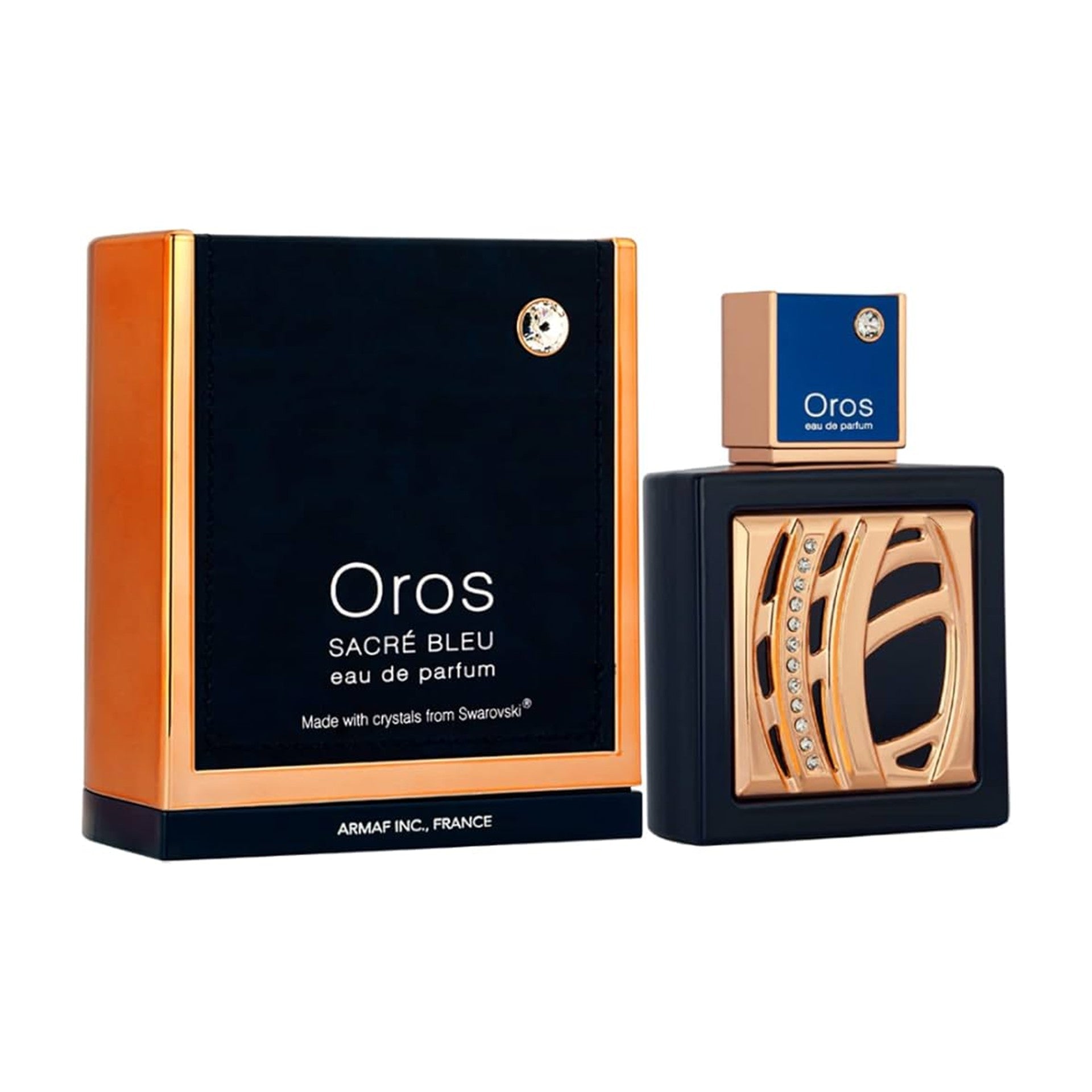 Armaf Oros Sacre Blue Eau De Parfum 100ml men's fragrance with pink pepper lemon grapefruit lime apple jasmine rose leather vanilla and musk notes