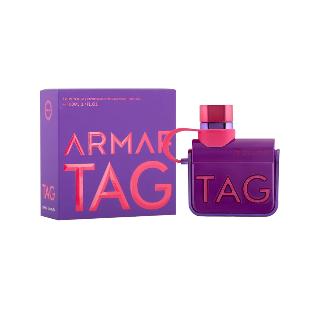 Armaf Tag Her Donna Colorata Purple Eau De Parfum 100ml women's fragrance with mandarin black currant petitgrain jasmine orange blossom lavender vanilla musk cedar and ambergris notes