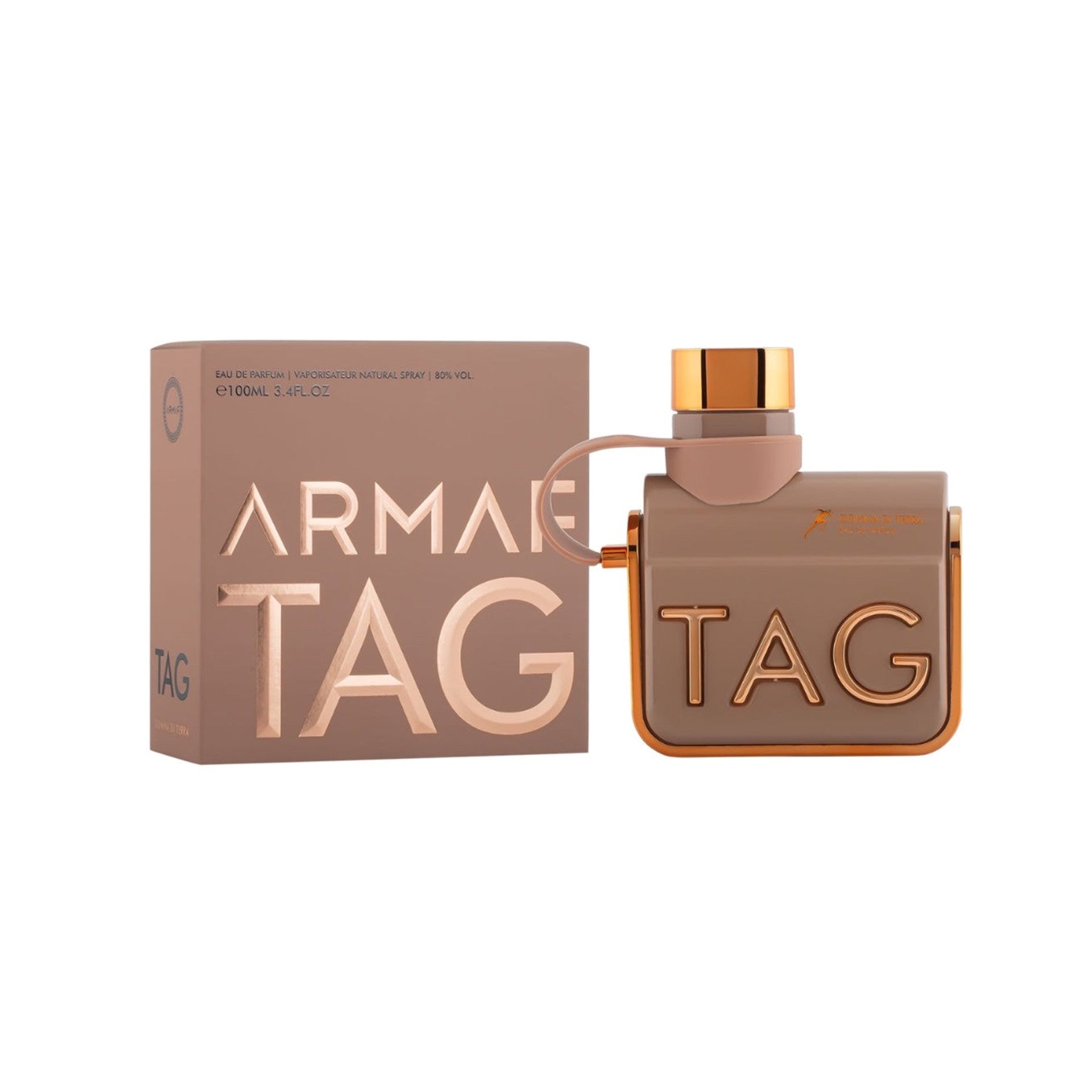 Armaf Tag Her Donna Di Terra Beige Eau De Parfum 100ml women's fragrance with citrus notes pink pepper rose spicy accords and patchouli base