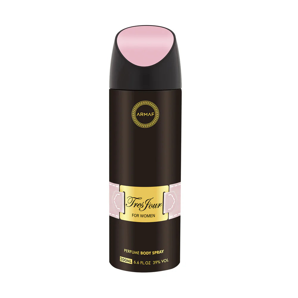 Armaf Tres Jour Deodorant Spray 200ml long lasting women's fragrance with green tea lemon neroli and elegant floral musky scent
