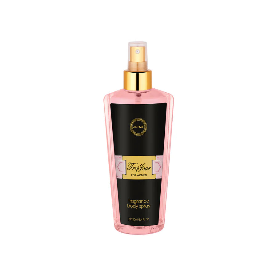 Armaf Tres Jour Fragrance Body Mist 250ml long lasting women's fragrance with green tea lemon neroli and elegant floral musky scent