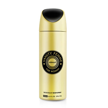 Armaf Vanity Femme Deodorant Spray 200ml long lasting women's fragrance with freesia orange blossom peach and elegant floral fruity scent